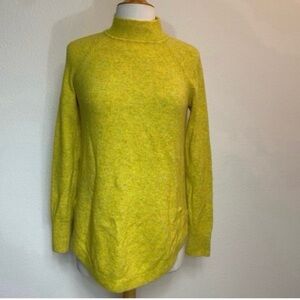 3/$25 LOFT Women's Golden Yellow Marbled Soft Cozy Turtleneck Tunic Sweater XS